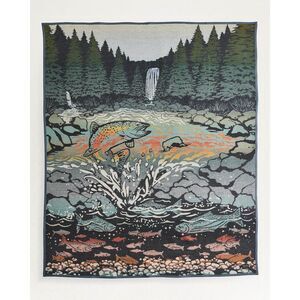 NWT Pendleton Beaver State Salmon Falls Jacquard Robe Blanket Multicolor